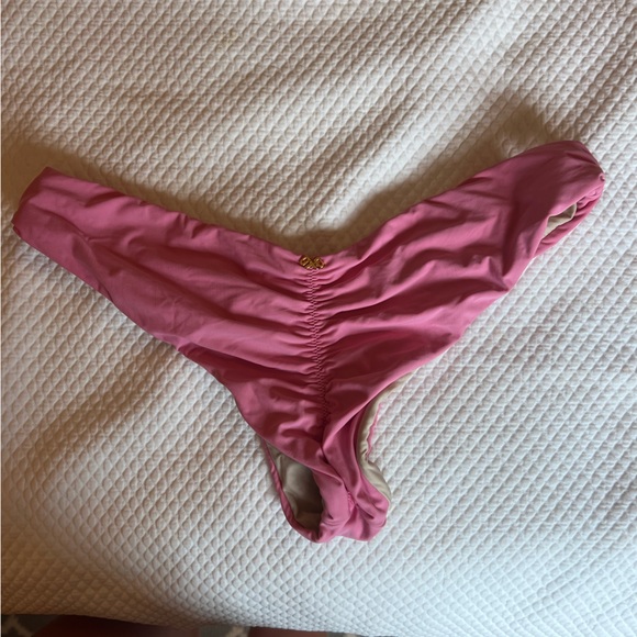 PQ SWIM Basic Ruched Teeny Bikini Bottom in Aura - Picture 4 of 4